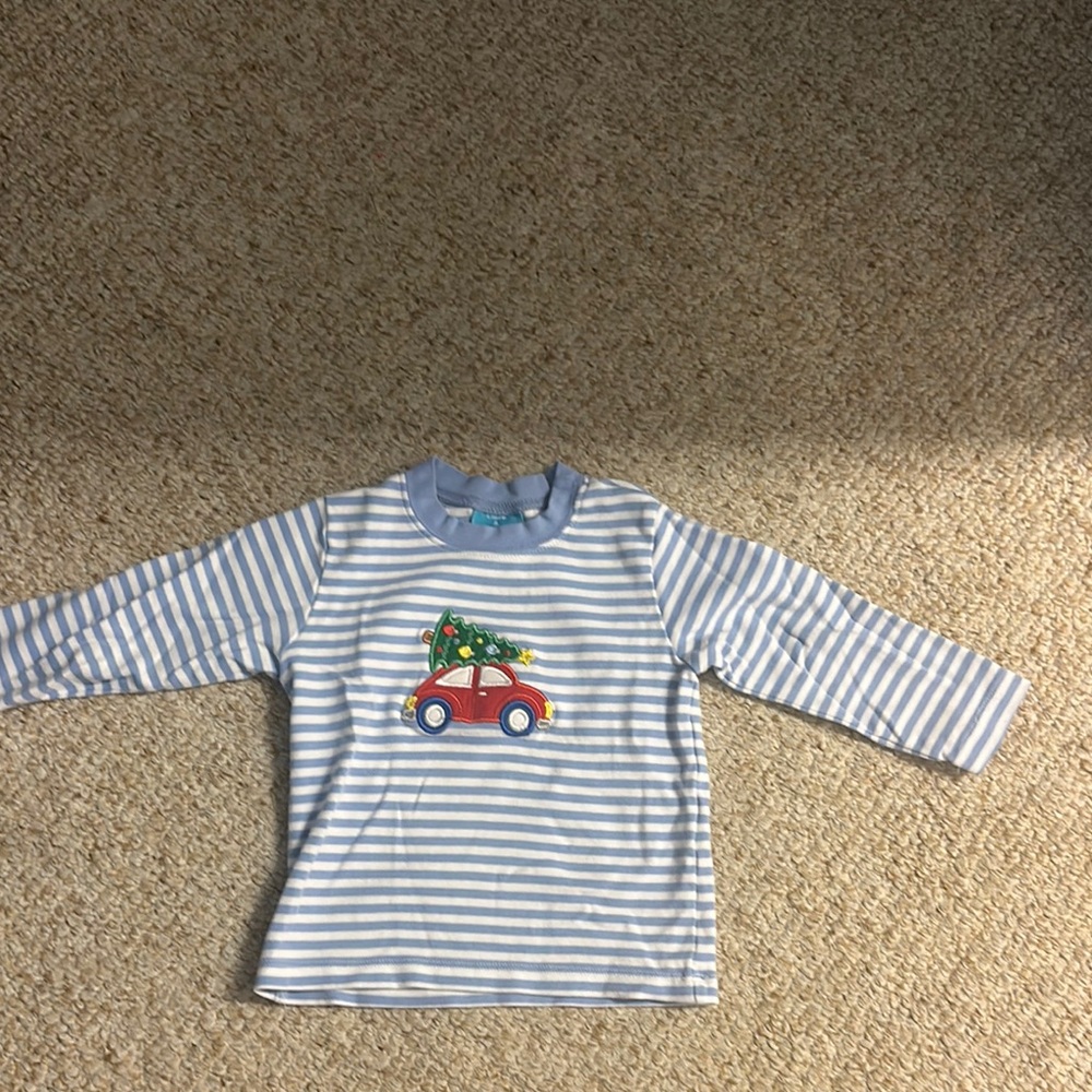 Striped Kids Shirt with Car Design
